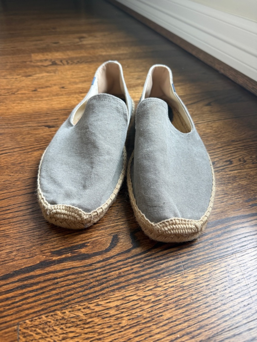 Soludos Gray Canvas Espadrilles with Natural Jute Insole